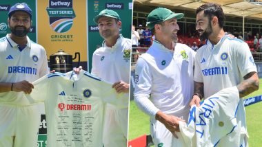 Rohit Sharma, Virat Kohli Present Dean Elgar Signed Jerseys As South African Batsman Retires from Test Cricket