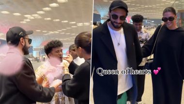 Deepika Padukone's Heartwarming Cake-Cutting Moment With Paps Wins Hearts Online as She Jets Off With Ranveer Singh (Watch Video)