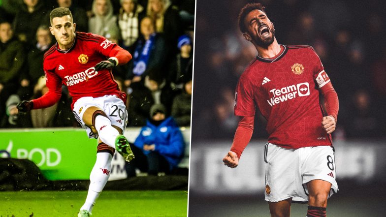 FA Cup 2023–24: Bruno Fernandes and Diogo Dalot Score As Manchester United Clinches 2–0 Victory Against Wigan Athletic in Thrilling Showdown (Goals Video Highlights)