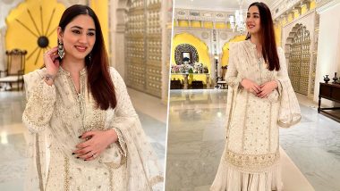 Disha Parmar Looks Magical in White and Dusty Gold Sharara Suit, View Pics of Gorgeous Actress
