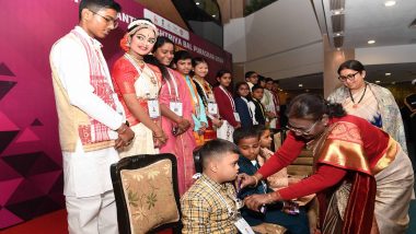 Pradhan Mantri Rashtriya Bal Puraskar 2024: President Droupadi Murmu Confers Bal Puraskars, Urges Children To Take Up Sports for Mental, Physical Wellbeing (See Pics and Video)