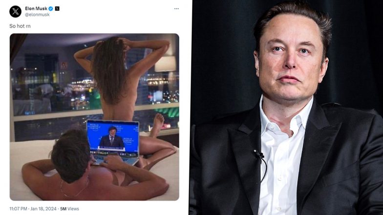 Elon Musk Shares NSFW Picture: Tesla Chief Shares Obscene Post Featuring Javier Milei's WEF Speech