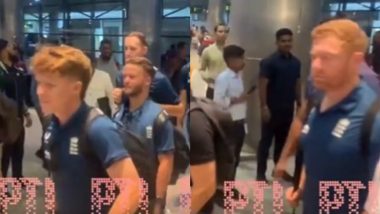 England Cricket Team Members Arrive in Hyderabad Ahead of 1st Test Against India (Watch Video)