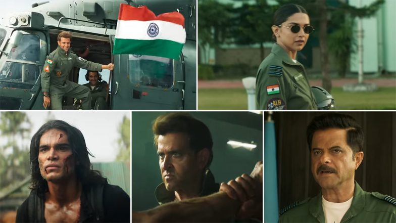 Fighter Trailer: Hrithik Roshan, Deepika Padukone and Anil Kapoor’s Film Is Loaded With Aerial Action Sequences, Whistle-Worthy Dialogues and Patriotism (Watch Video)