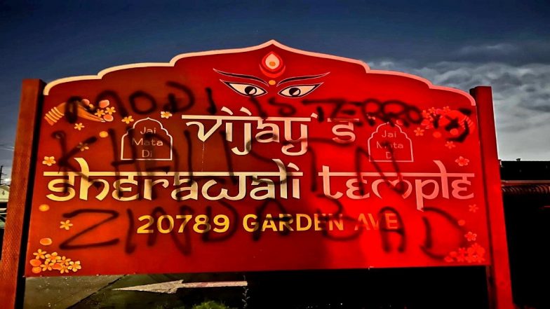 Hindu Temple Defaced in US: Another Hindu Temple Vandalised With Anti-India, Pro-Khalistan Graffiti in California’s Hayward