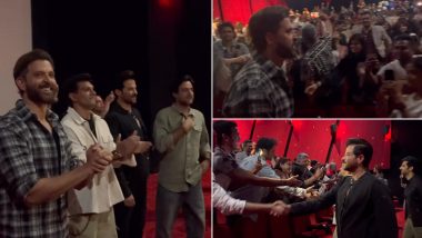 Fighter: Hrithik Roshan, Anil Kapoor, Karan Singh Grover, and Siddharth Anand Surprise Fans with Unplanned Movie Theatre Appearance in Mumbai (Watch Video)