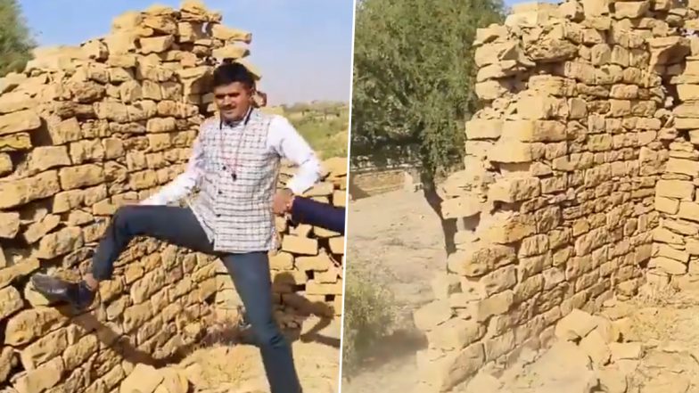 Rajasthan: Tourist Vandalises Historic Wall at Heritage Site in Kuldhara, Films Act; Probe Launched After Video Goes Viral