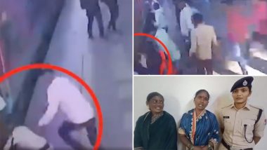 Maharashtra: RPF Constable Averts Tragedy, Rescues Woman Whose Sari Gets Stuck in Moving Train at Kalyan Station; Video of Heroic Act Surfaces