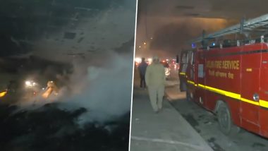Delhi Fire: Massive Blaze Erupts in Forest Near Modi Mill in Okhla, Causes Traffic Snarls (Watch Video)