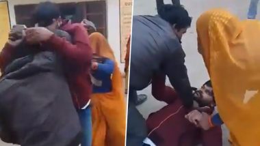 UP Shocker: Panchayat Secretary Brutally Thrashed by Couple in Banda Allegedly Over Non-Payment of Salary; Investigation Underway After Video Goes Viral