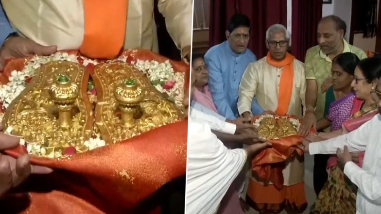 Hyderabad Man Embarks on 7,200 Km Padayatra To Ayodhya, Carrying Golden Slippers For Lord Ram (Watch Video)