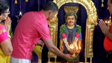 Pongal 2024: Rajnikanth’s Fan Celebrates Festival in Unique Way, Offers Prayers At Temple Dedicated to Actor in Madurai (Watch Video)