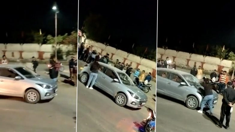 Bhilwara: Woman Vandalises Car Following Minor Dispute in Rajasthan, Viral Video Surfaces