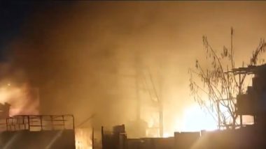 Thane Fire: Blaze Erupts At MIDC Plant in Badlapur Kharvai After Explosion (Watch Video)