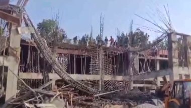 Bengaluru Building Collapse: Under-Construction Building Collapses in Anekal, Two Dead and Six Injured (Watch Video)