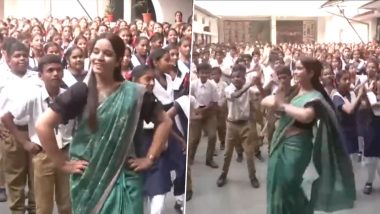 Nagpur School Students and Teacher Dance on Ram Bhajans Ahead of Ram Mandir Pran Pratishtha Ceremony, Viral Video Surfaces