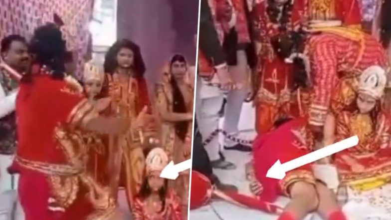 Man Dies of Heart Attack in Bhiwani: Man Playing Hanuman Collapses During Ramlila Performance in Haryana, Dies On Stage (Watch Video)