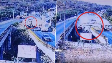 Accident Caught on Camera in Dharmapuri: Four Dead, Eight Injured After Multiple Vehicles Collide on Salem-Bengaluru National Highway in Tamil Nadu; Video Surfaces