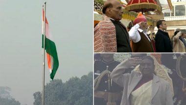 Republic Day 2024: President Droupadi Murmu Unfurls Tricolour on 75th Republic Day at Kartavya Path, Takes Ceremonial 21-Gun Salute (Watch Video)