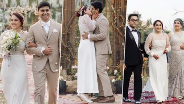 Ira Khan and Nupur Shikare Official Marriage Photos Out! From Walking Down the Aisle to Sealing It With a Kiss, See Pics From the Couple’s Dreamy White Wedding in Udaipur