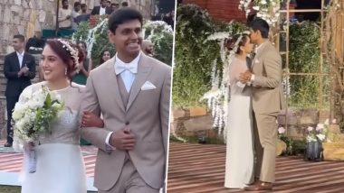 Ira Khan and Nupur Shikhare Udaipur Wedding: Couple Exchange Vows in Stunning Christian-Inspired White Ceremony (Watch Video)