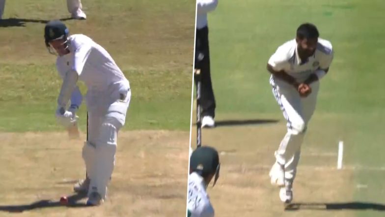 Jasprit Bumrah Takes A Fantastic Return Catch Off His Bowling to Dismiss Marco Jansen On Day Two of IND vs SA 2nd Test 2023-24 (Watch Video)