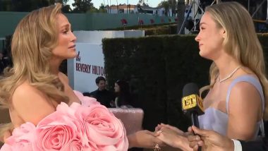 Golden Globes 2024: Brie Larson Has Her 'Fan Girl Moment' Meeting Jennifer Lopez For The First Time (Watch Video)