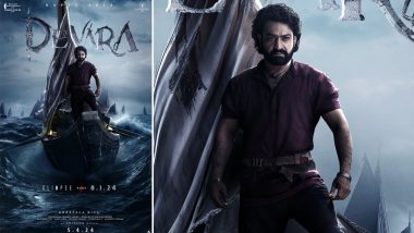 Devara: NTR Jr Looks Fierce in New Poster, First Glimpse from Koratala Siva’s Film To Release On January 8 (View Pic)