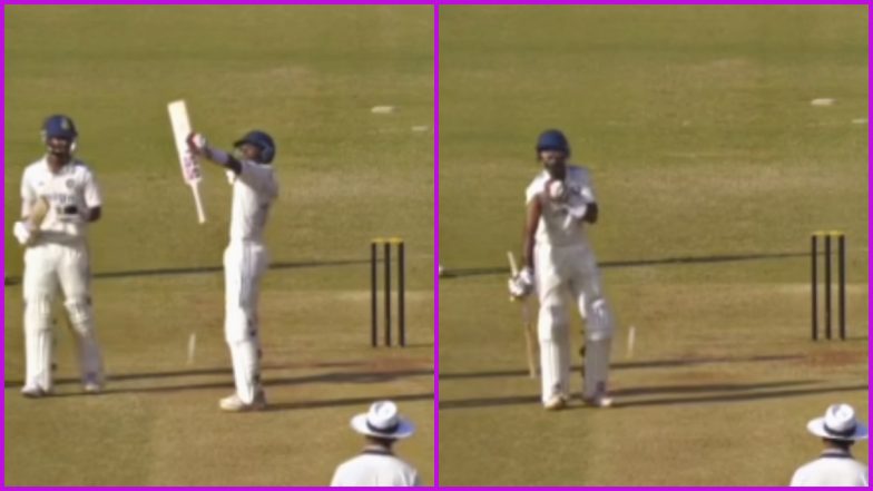 'Jai Shree Ram', KS Bharat Dedicates Century to Lord Ram, Indian Cricketer Does Bow and Arrow Celebration After Scoring Hundred Against England Lions; Video Goes Viral