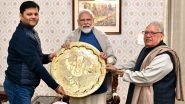 PM Modi Receives Gifts: Rajasthan Governor Kalraj Mishra Presents Lord Ganesh&rsquo;s Memento and Shawl to Prime Minister Narendra Modi in Jaipur (See Pics)