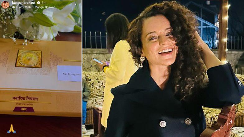 Ram Temple Inauguration: Kangana Ranaut Receives Invitation for Consecration Ceremony in Ayodhya, Shares Invite Card on Insta!