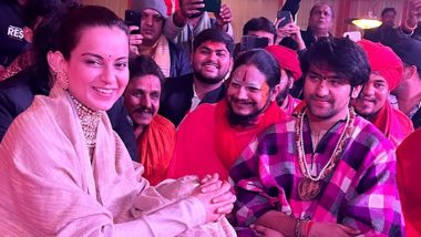 Kangana Ranaut Meets Bageshwar Baba While Attending Ayodhya's Pranpratishtha Ceremony; Actress Shares Pic With Hindu Religious Leader