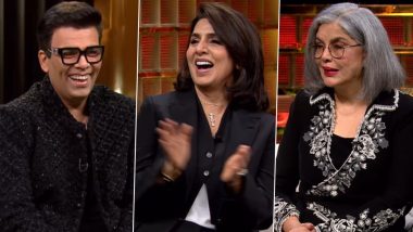 Koffee With Karan 8: Neetu Kapoor Dubs Zeenat Aman As ‘Epitome of Sexiness,’ Shares Hilarious Anecdote When Latter Apologised in a Temple (Watch Promo Video)