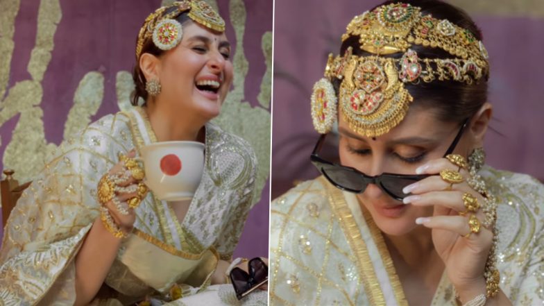 Kareena Kapoor Khan Mesmerises as the Stunning Bride in Ivory-Golden Colour Lehenga for Masaba Gupta's Latest Wedding Collection (Watch Video)