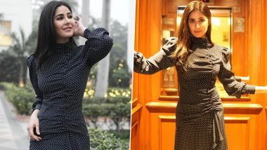 Katrina Kaif Channels Retro Vibes in Black and White Ruched Polka Dot Dress, See Merry Christmas Actress’ Latest Photos Here!