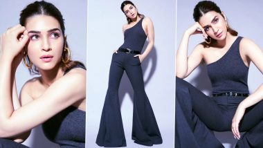 Kriti Sanon Amps Up the Glam Quotient in One Shoulder Top and Flared Pants for Teri Baaton Mein Aisa Uljha Jiya Movie Promotions (See Pics)