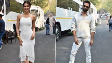 Bigg Boss 17: Kriti Sanon and Shahid Kapoor Twin in White as They Get Spotted on BB 17 Sets To Promote Their Movie TBMAUJ (View Pics)