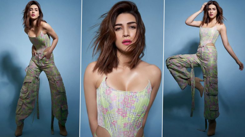 Kriti Sanon Flaunts Her Toned Body in a Lime Green and Floral Print Co-Ordinated Set for Teri Baaton Mein Aisa Uljha Jiya Film’s Promotions (See Pics)