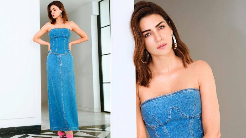 Kriti Sanon Nails the Denim-on-Denim Look for the Promotion of Her Upcoming Film Teri Baaton Mein Aisa Uljha Jiya (See Pics)