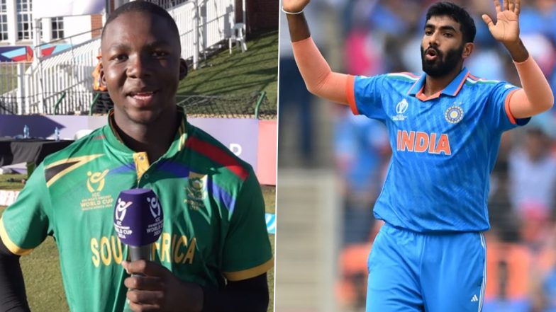 ‘Hopefully I’m Better Than You’ South Africa U19 Pacer Kwena Maphaka Has a Message for Jasprit Bumrah After His Fiery Five-Wicket Haul in ICC U19 World Cup 2024 (Watch Video)