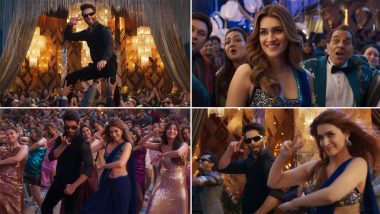 Teri Baaton Mein Aisa Uljha Jiya Song 'Laal Peeli Akhiyaan': Shahid Kapoor and Kriti Sanon Showcase Stellar Dance Moves in Electrifying First Track (Watch Video)