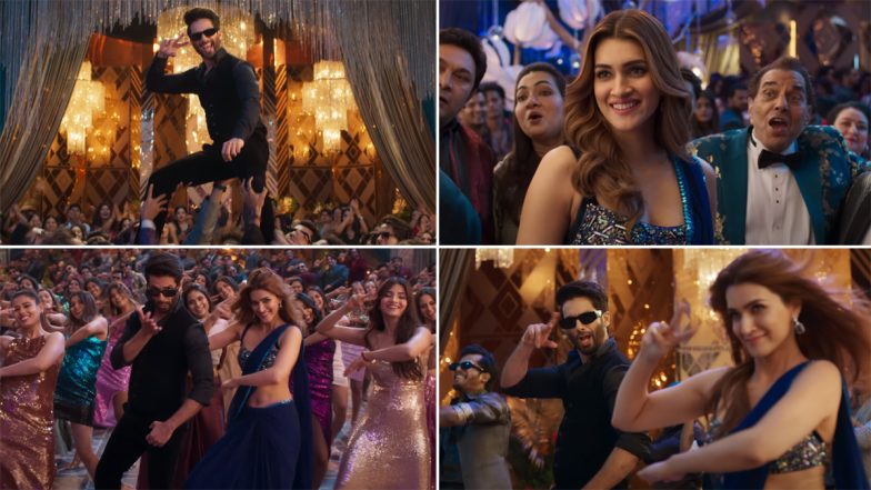 Teri Baaton Mein Aisa Uljha Jiya Song 'Laal Peeli Akhiyaan': Shahid Kapoor and Kriti Sanon Showcase Stellar Dance Moves in Electrifying First Track (Watch Video)