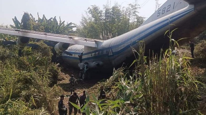 Lengpui Airport Accident: Six People Injured After Burmese Army Plane Crashes at Lengpui Airport in Mizoram (See Pics)