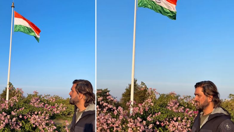 MS Dhoni Celebrates Republic Day 2024 With Indian Flag in the Background, Wife Sakshi Shares Video