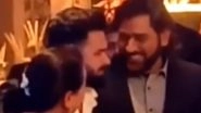 MS Dhoni Interacts With Rishabh Pant and His Mother at Engagement Ceremony of Indian Wicketkeeper&rsquo;s Sister, Video Goes Viral