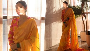 Mahira Khan Casts a Spell in Yellow Saree and Floral Pink Blouse from House of Masaba on Instagram (View Pics)