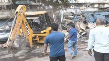Bulldozer Action in Mira Road: Civic Body Razes ‘Illegal’ Shops in Naya Nagar Days After Ayodhya Ram Temple Rally Clashes (Watch Video)
