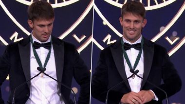 Mitchell Marsh Adds Humour to Otherwise Emotional Speech After Winning Allan Border Medal at Cricket Australia Awards 2024, Video Goes Viral