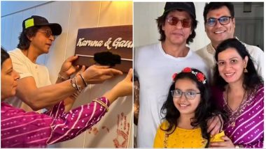 Shah Rukh Khan Helps in Setting Up Nameplate for Red Chillies COO Gaurav Verma's New Home (View Pics)
