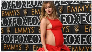 Emmys 2024: Pregnant Suki Waterhouse Flaunts Her Baby Bump in Red Hot Backless Valentino Gown at 75th Primetime Emmy Awards (View Pic)